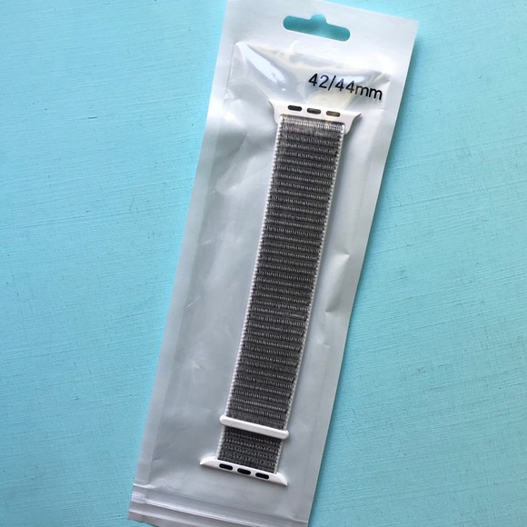 5/$20 NEW WHITE Gray Nylon Sport Loop Band Apple Watch 44/45/49mm - Picture 6 of 7